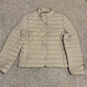 Massimo Dutti Women's Puffer Jacket - Beige